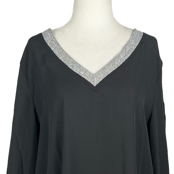 NEW WITH TAGS MADE WITH LOVE LONG SLEEVE SILVER TRIM PARTY DRESS‎ - Picture 3 of 11